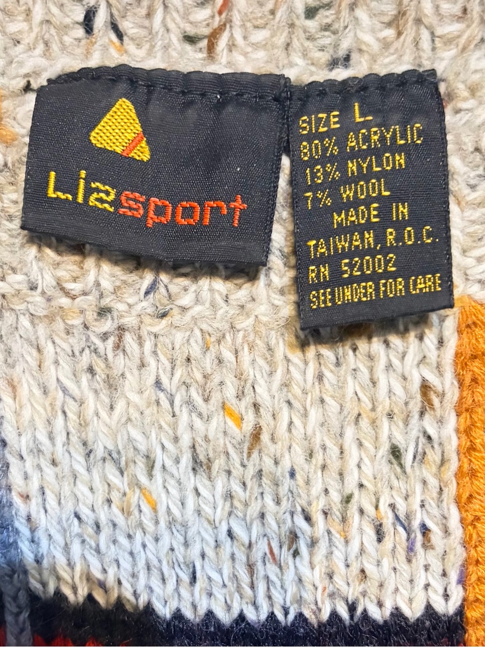 Vintage 90s Lizsport Liz Claiborne Plaid Knit Pullover Sweater Size L 90s Grunge - Picture 3 of 8